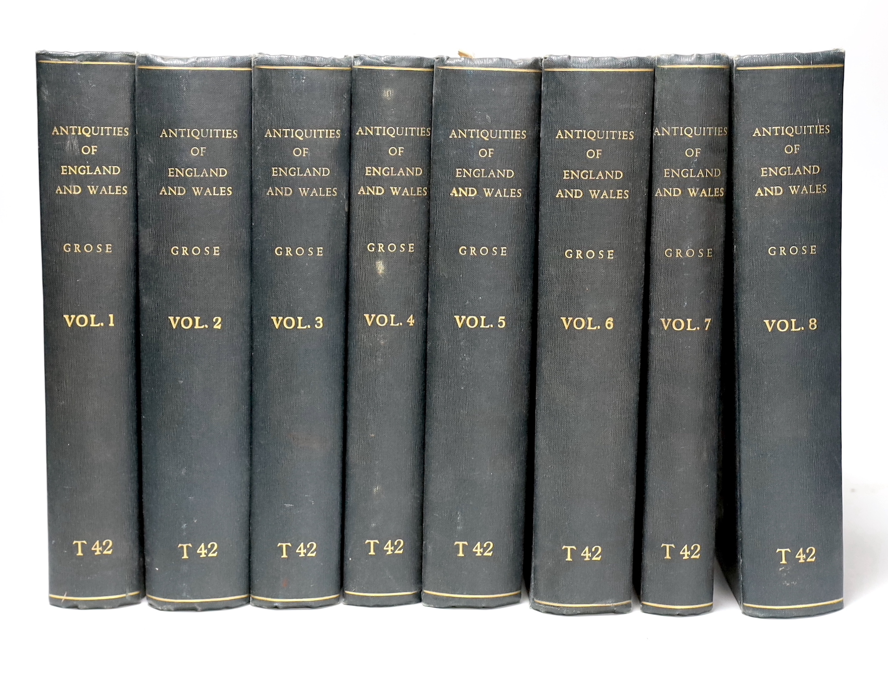 BRITAIN: Grose, Francis. The Antiquities of England and Wales, 8 vols., second edition, numerous engraved plates and plans, some folding, 51 engraved county maps with wash and outline hand-colouring, additional engraved